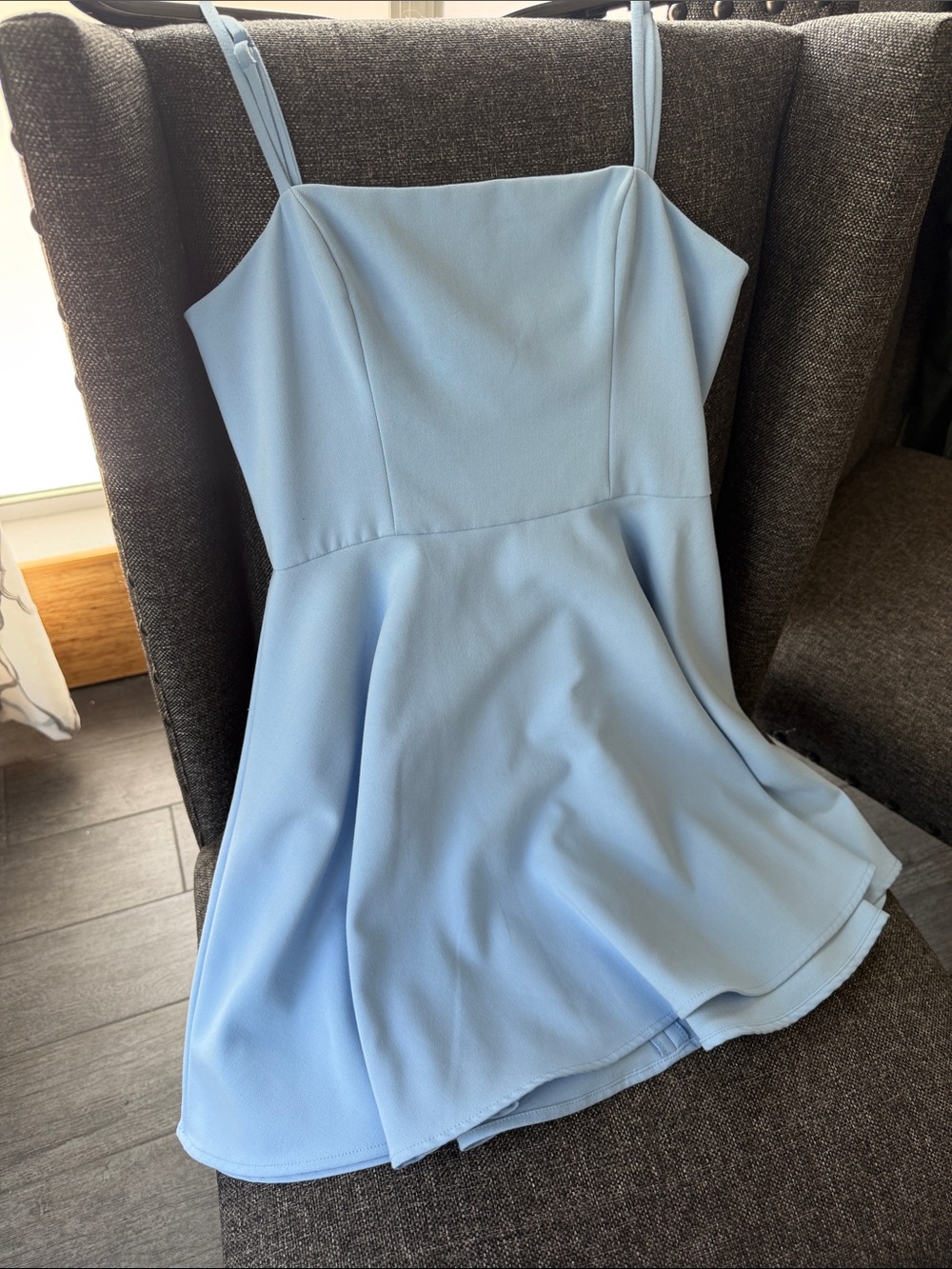 French Connection Light Blue Fit & Flare Mini Dress | Size 4